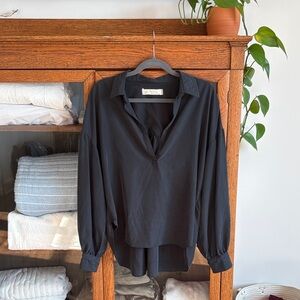 We The Free Black V-Neck Blouse